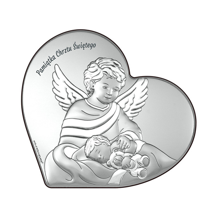 Srebrny obraz aniołek stróż 14x15,5cm grawer Srebrny obraz aniołek stróż 14x15,5cm grawer