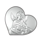 Srebrny obraz z aniołem 14x15.5cm grawer