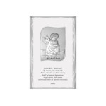 Srebrny obrazek anioł z modlitwą 13,5x21cm chrzest