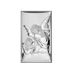 Srebrny obraz ryngraf z aniołem 6,5x11cm chrzest