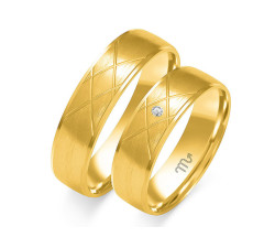 Obrączka ślubna złota 14k 585 z diamentami