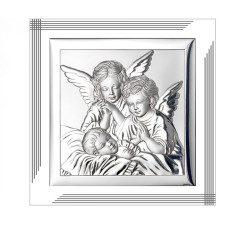 Kwadratowy obraz z Aniołem na chrzest 12x12cm