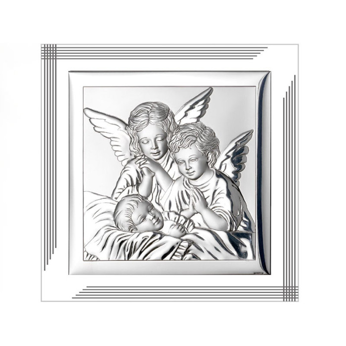 Kwadratowy obraz z Aniołem na chrzest 12x12cm Kwadratowy obraz z Aniołem na chrzest 12x12cm