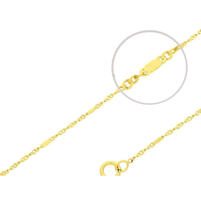Złoty łańcuszek 585 singapur blaszka 50cm chrzest 2,03g Złoty łańcuszek 585 singapur blaszka 50cm chrzest 2,03g