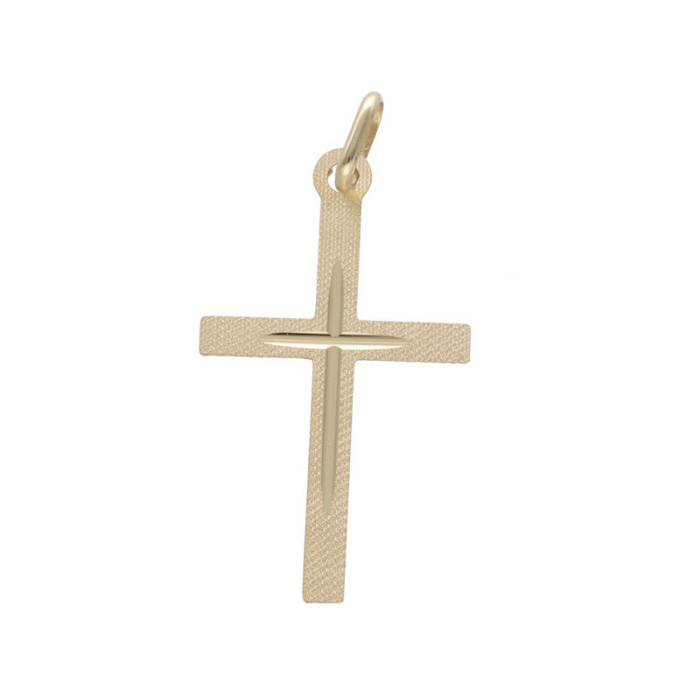 Złota zawieszka 585 krzyż grawerowany chrzest 0,66g Złota zawieszka 585 krzyż grawerowany chrzest 0,66g