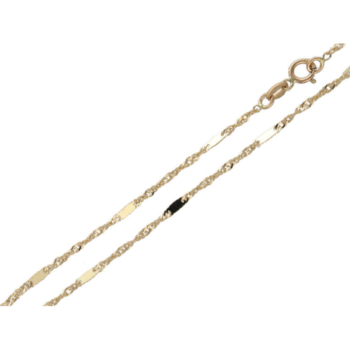 Złoty łańcuszek 585 singapur blaszka 40cm Chrzest Komunia 1,50g Złoty łańcuszek 585 singapur blaszka 40cm Chrzest Komunia 1,50g