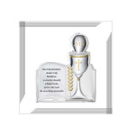 Srebrny obraz  w ramie 12x12cm chrzest komunia