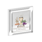 Srebrny obraz barwiony 17x17cm chrzest komunia