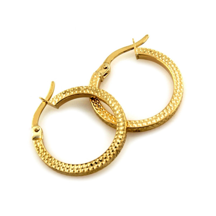 Złote kolczyki 333 diamentowane koła 20 mm Złote kolczyki 333 diamentowane koła 20 mm