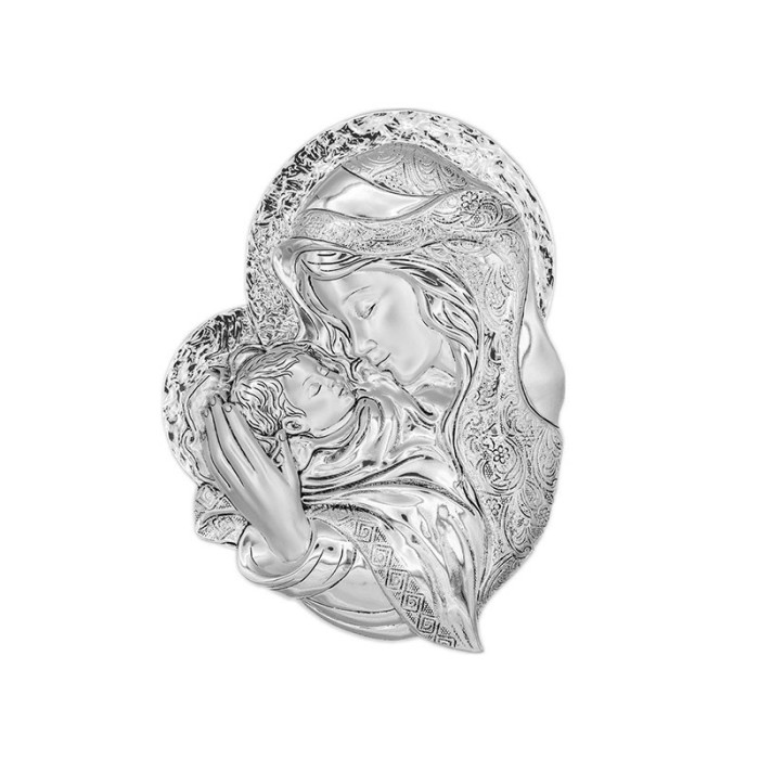 Srebrny obraz naścienny Matka Boska 7x9cm chrzest Srebrny obraz naścienny Matka Boska 7x9cm chrzest