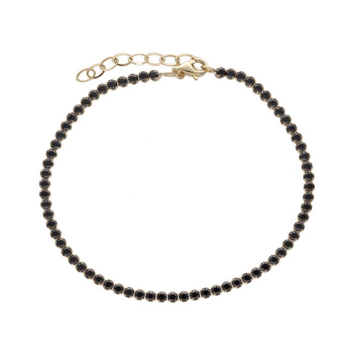 Złota bransoletka 585 z czarnymi cyrkoniami 3,23g Złota bransoletka 585 z czarnymi cyrkoniami 3,23g