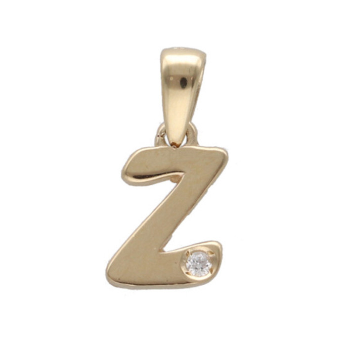 Złota przywieszka 585 literka Z z diamentem 0,52g Złota przywieszka 585 literka Z z diamentem 0,52g