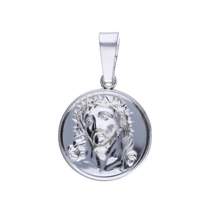 Srebrny medalik 925 Jezus w koronie chrzest Srebrny medalik 925 Jezus w koronie chrzest