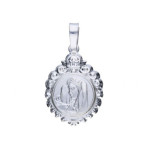 Srebrny medalik 925 wizerunek Matka Boska chrzest