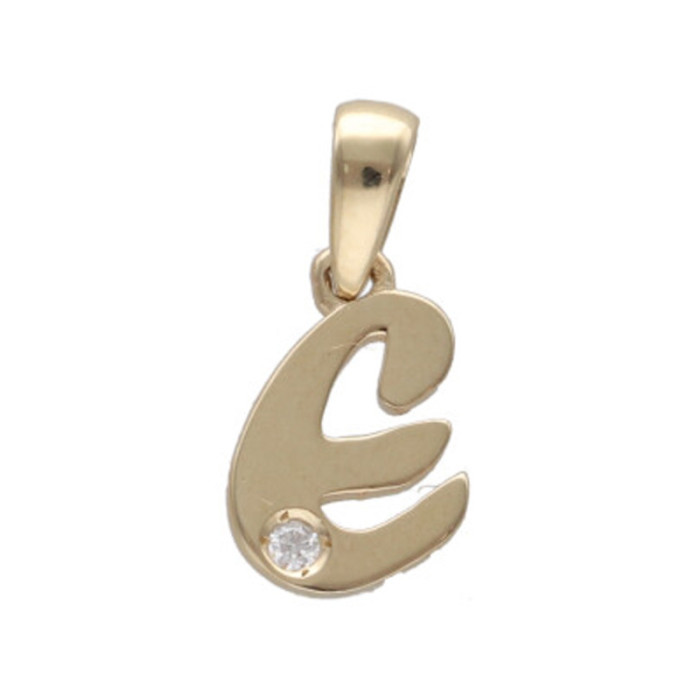 Złota przywieszka 585 literka E z diamentem 0,54g Złota przywieszka 585 literka E z diamentem 0,54g
