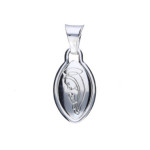 Srebrny medalik 925 owalny Matka Boska Chrzest