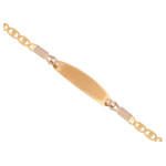 Złota bransoletka 585 z białym zlotem blaszka 14cm