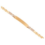 Złota bransoletka 585 blaszka białe złoto 14cm