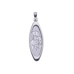 Srebrny medalik 925 owalny Matka Boska chrzest