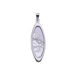 Srebrny medalik 925 owalny Matka Boska chrzest