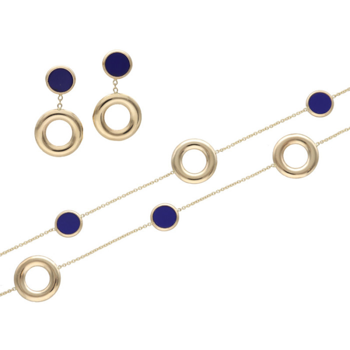 Złoty komplet biżuterii 585 Lapis-Lazuli ringi 12,72g Złoty komplet biżuterii 585 Lapis-Lazuli ringi 12,72g