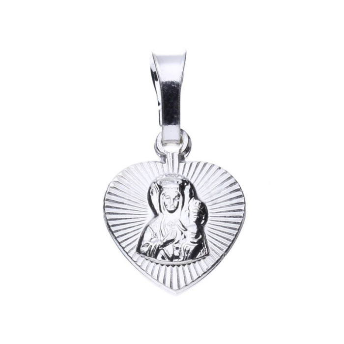 Srebrny medalik 925 diamentowany Matka Boska chrzest Srebrny medalik 925 diamentowany Matka Boska chrzest