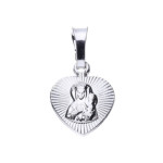 Srebrny medalik 925 diamentowany Matka Boska chrzest