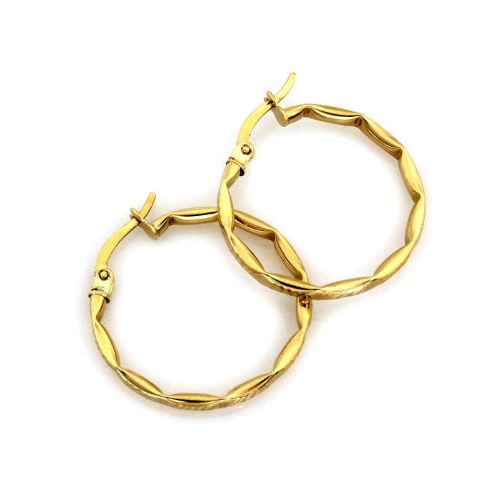 Złote kolczyki 375 koła zdobione oryginalne 25mm 1,56g Złote kolczyki 375 koła zdobione oryginalne 25mm 1,56g