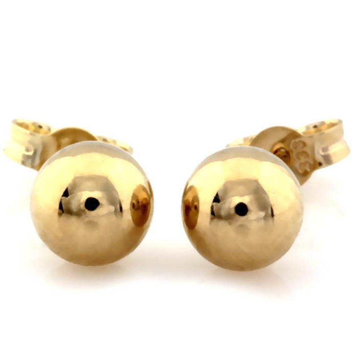 Złote kolczyki 375 kuleczki gładkie 5mm 0,38g Złote kolczyki 375 kuleczki gładkie 5mm 0,38g