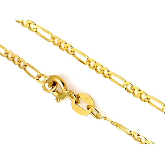 Złoty łańcuszek 585 splot figaro 45 cm prezent 1,7 g Złoty łańcuszek 585 splot figaro 45 cm prezent 1,7 g