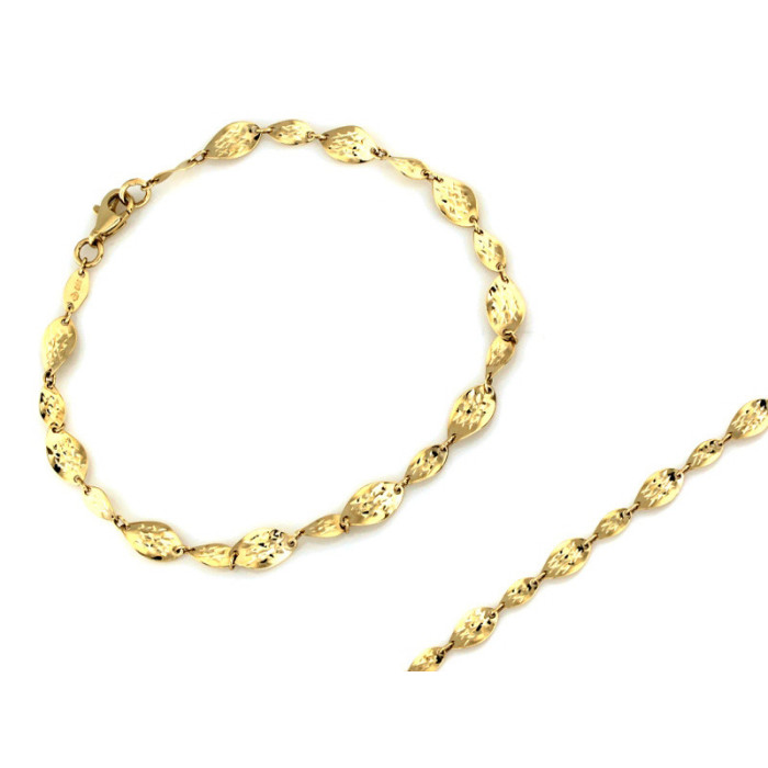 Złota bransoletka 375 diamentowane owale 2,65g Złota bransoletka 375 diamentowane owale 2,65g