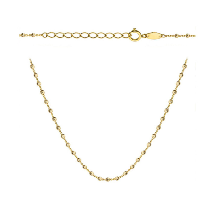 Złoty naszyjnik 585 50 cm diamentowane kulki 4,03g Złoty naszyjnik 585 50 cm diamentowane kulki 4,03g