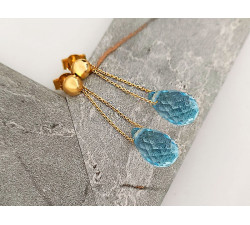 złote kolczyki topaz