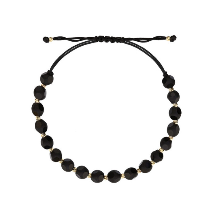 Złota bransoletka 585 diamentowane kulki 0,68g Złota bransoletka 585 diamentowane kulki 0,68g