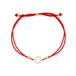 Złota bransoletka 585 ring z cyrkoniami 0,74g