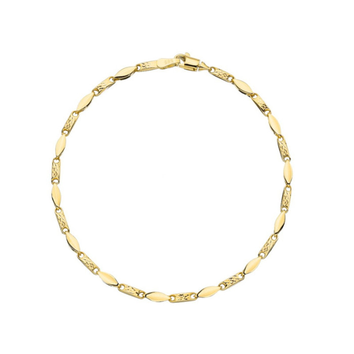 Złota bransoletka 585 blaszki z diamentowaniem 2,56g Złota bransoletka 585 blaszki z diamentowaniem 2,56g