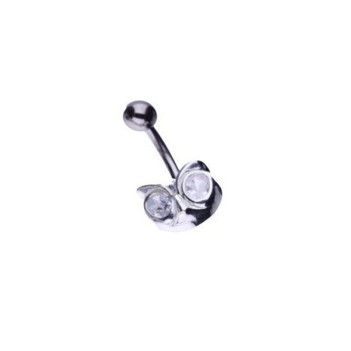 Srebrny kolczyk do pępka 925 białe cyrkonie 2,43g Srebrny kolczyk do pępka 925 białe cyrkonie 2,43g