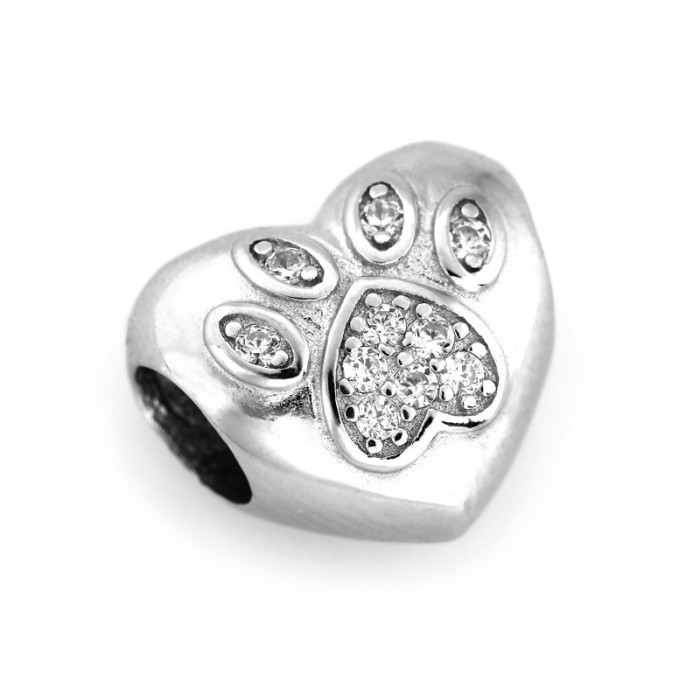 Srebrna zawieszka 925 beads serce z łapką Srebrna zawieszka 925 beads serce z łapką