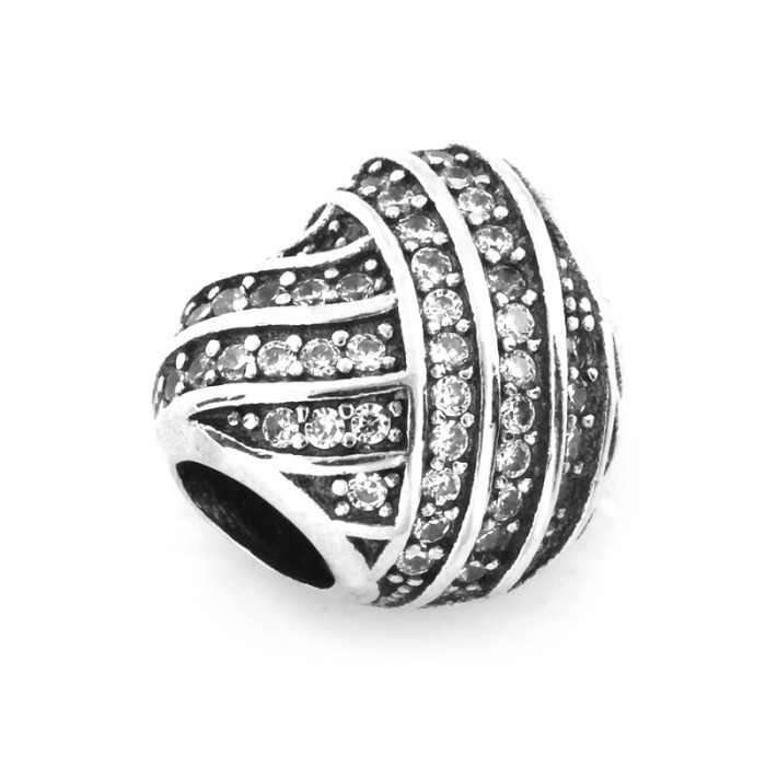 Srebrna zawieszka 925 beads serduszko z cyrkoniami Srebrna zawieszka 925 beads serduszko z cyrkoniami