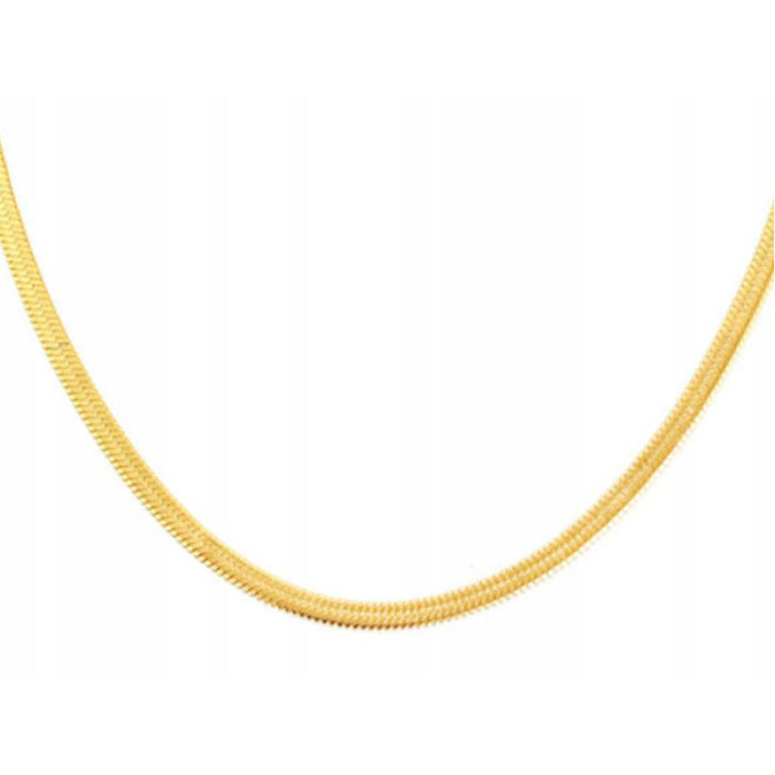 Złoty naszyjnik 585 gruba żmijka 45cm kolia 6,16g błyszcząca taśma Złoty naszyjnik 585 gruba żmijka 45cm kolia 6,16g błyszcząca taśma