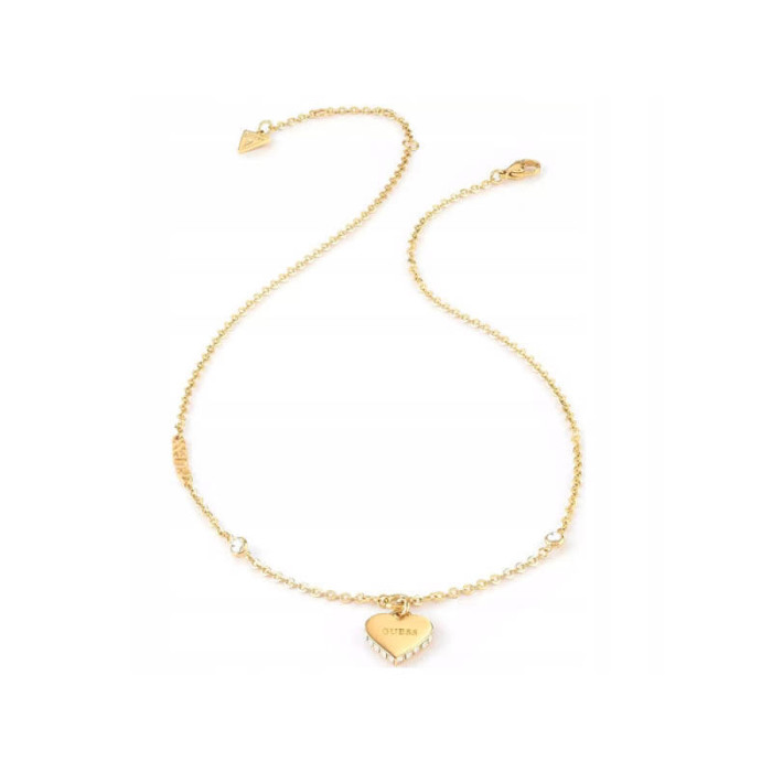 Naszyjnik GUESS serce napis z cyrkoniami FINE CHAIN&14MM Naszyjnik GUESS serce napis z cyrkoniami FINE CHAIN&14MM