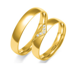 Obrączka ślubna złota 585 z diamentami