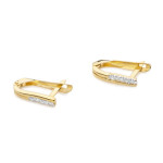 Złote kolczyki 585 eleganckie przecinki diamenty 1,55g