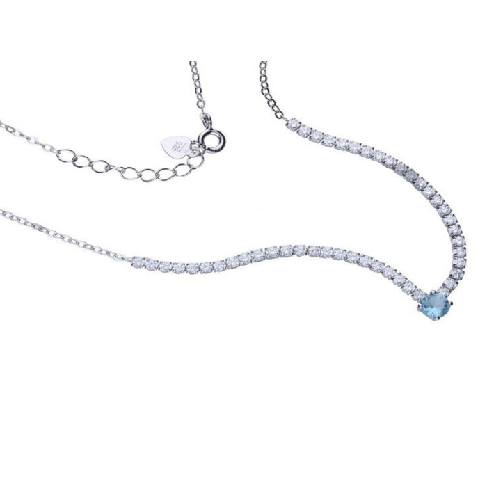 Srebrny naszyjnik 925 elegancki z cyrkoniami 5,00g Srebrny naszyjnik 925 elegancki z cyrkoniami 5,00g
