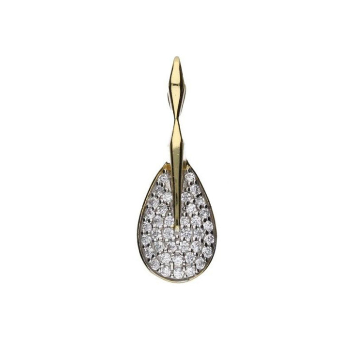 Srebrna złocona zawieszka 925 elegancka z cyrkoniami 1,80g Srebrna złocona zawieszka 925 elegancka z cyrkoniami 1,80g