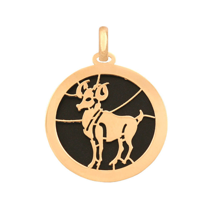 ZŁOTA PRZYWIESZKA 585 ZNAK ZODIAKU BARAN ONYKS ZŁOTA PRZYWIESZKA 585 ZNAK ZODIAKU BARAN ONYKS