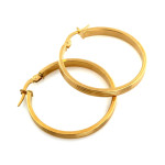 Kolczyki złote 585 eleganckie koła frezowane 30mm na angielskie zapięcie
