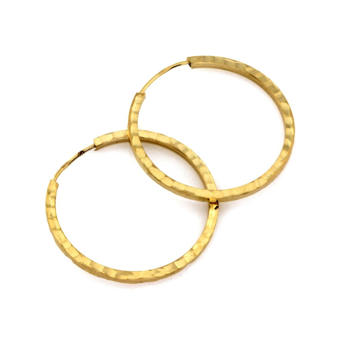 Delikatne złote kolczyki 585 klasyczne błyszczące koła 22mm Delikatne złote kolczyki 585 klasyczne błyszczące koła 22mm