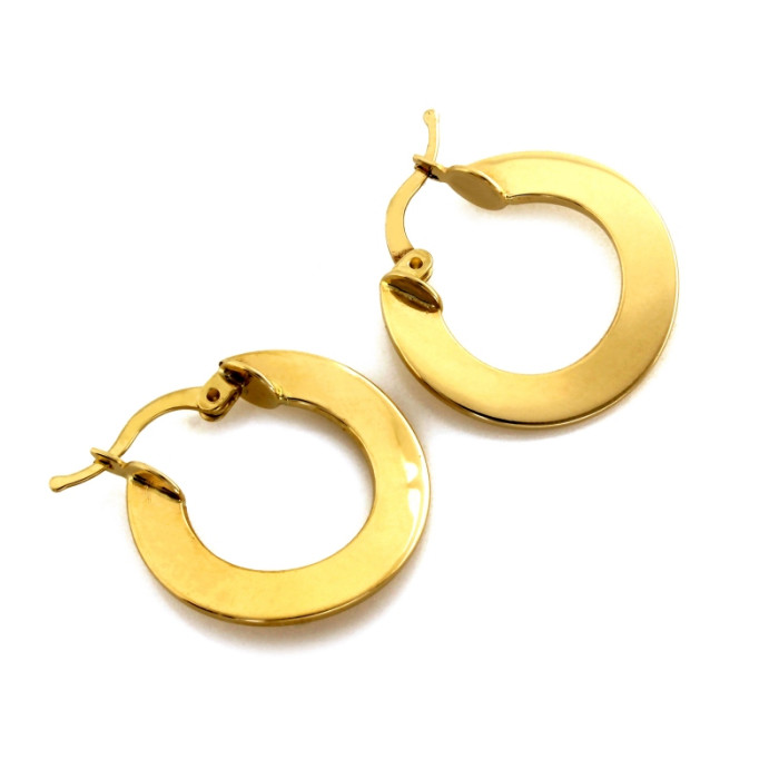 Złote kolczyki 585 koła szerokie płaskie 23mm Złote kolczyki 585 koła szerokie płaskie 23mm