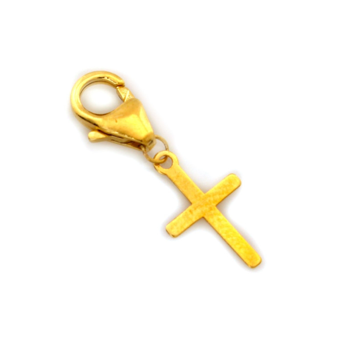 Zawieszka złota 585 charms z krzyżykiem do bransoletki bez kamieni Zawieszka złota 585 charms z krzyżykiem do bransoletki bez kamieni